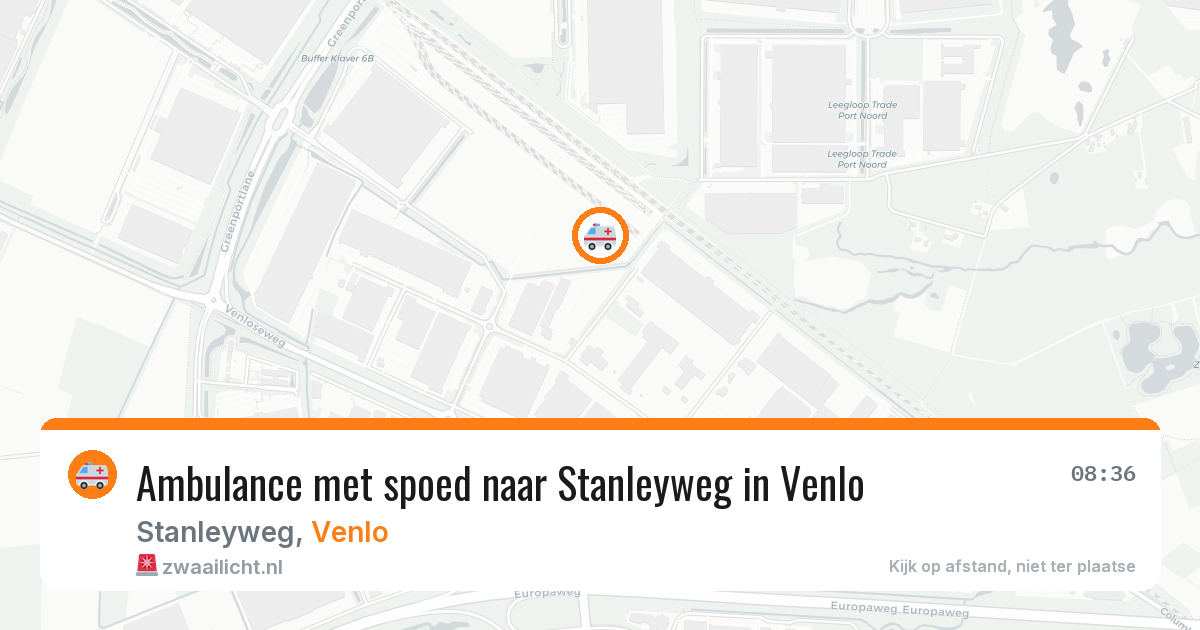 Ambulance met spoed naar Stanleyweg in Venlo — 27 jul 2026