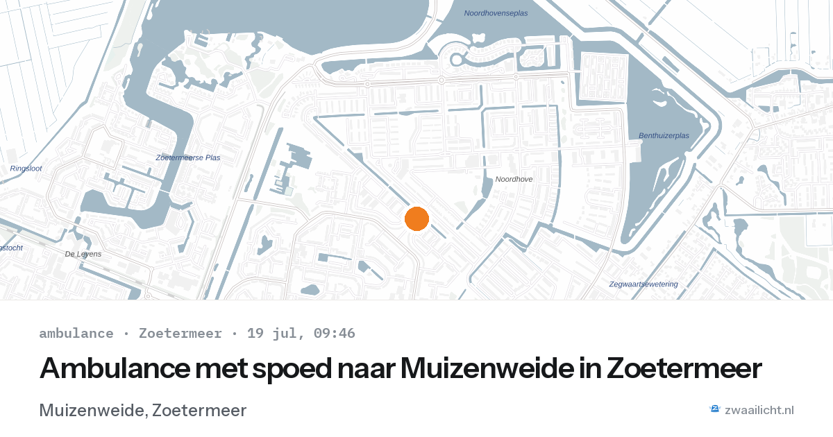 Ambulance met spoed naar Muizenweide in Zoetermeer — 19 jul 2026