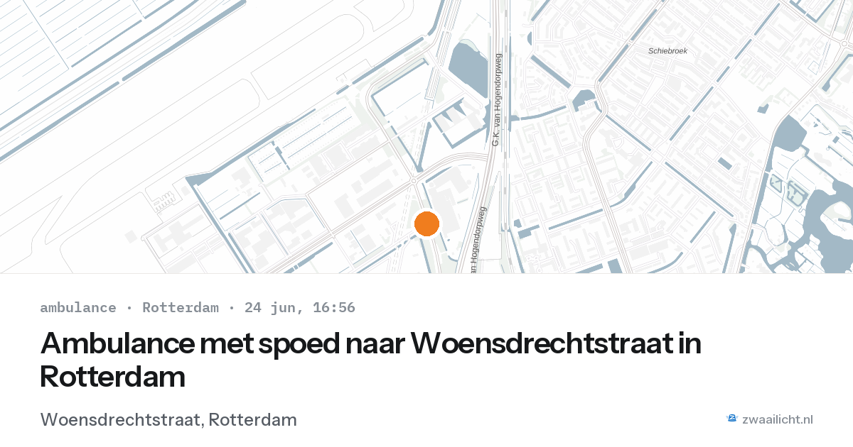 Ambulance met spoed naar Woensdrechtstraat in Rotterdam — 24 jun 2026