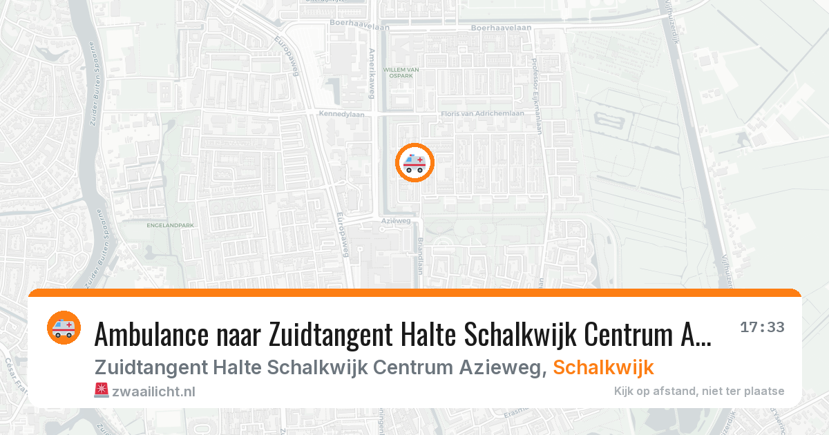 Ambulance naar Zuidtangent Halte Schalkwijk Centrum Azieweg in Schalkwijk — 9 aug 2026