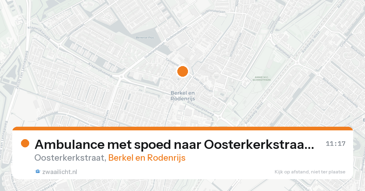 Ambulance met spoed naar Oosterkerkstraat in Berkel en Rodenrijs — 16 jul 2026
