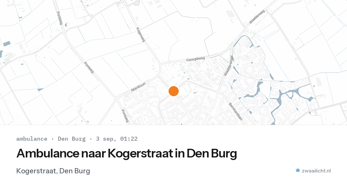 Ambulance naar Kogerstraat in Den Burg — 2 sep 2026