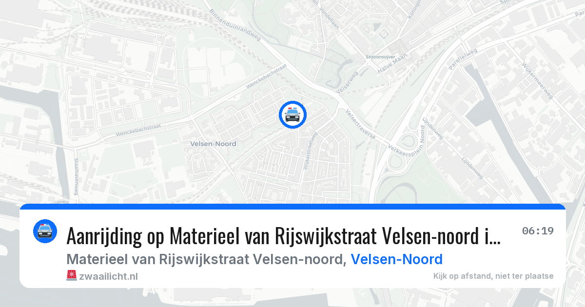 Aanrijding op Materieel van Rijswijkstraat Velsen-noord in Velsen-Noord — 8 mei 2026