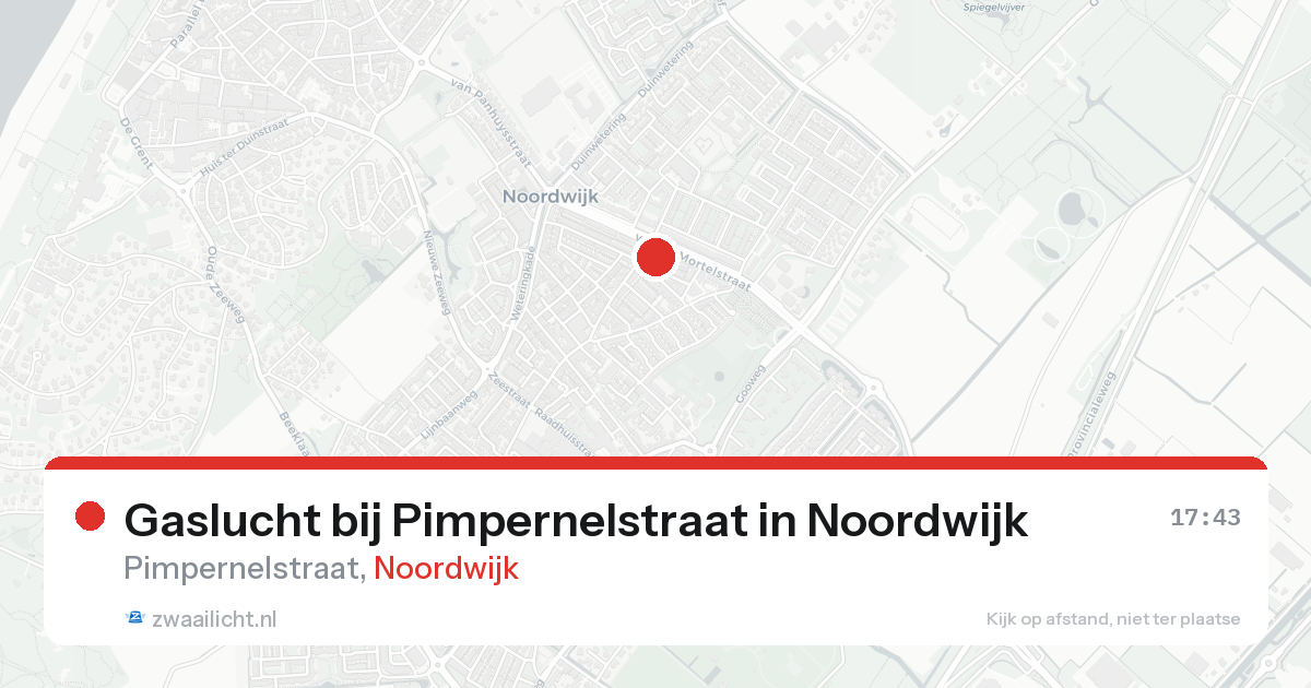 Gaslucht bij Pimpernelstraat in Noordwijk — 22 feb 2026