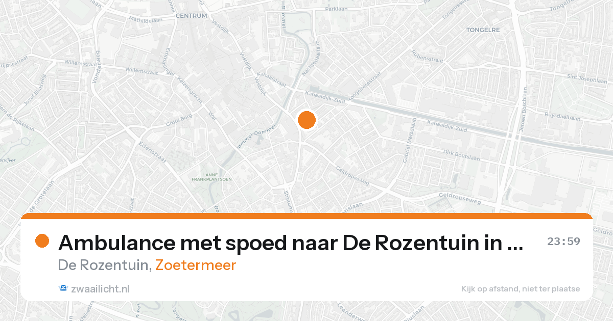 Ambulance met spoed naar De Rozentuin in Zoetermeer — 25 aug 2026