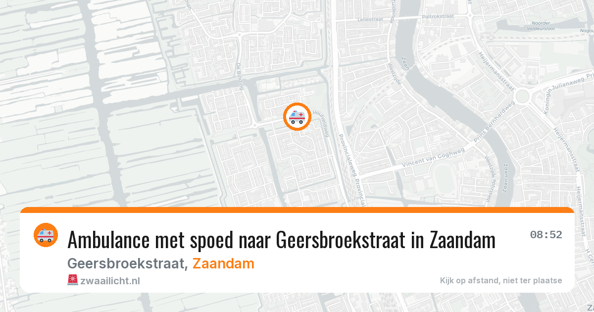 Ambulance met spoed naar Geersbroekstraat in Zaandam — 28 jul 2026