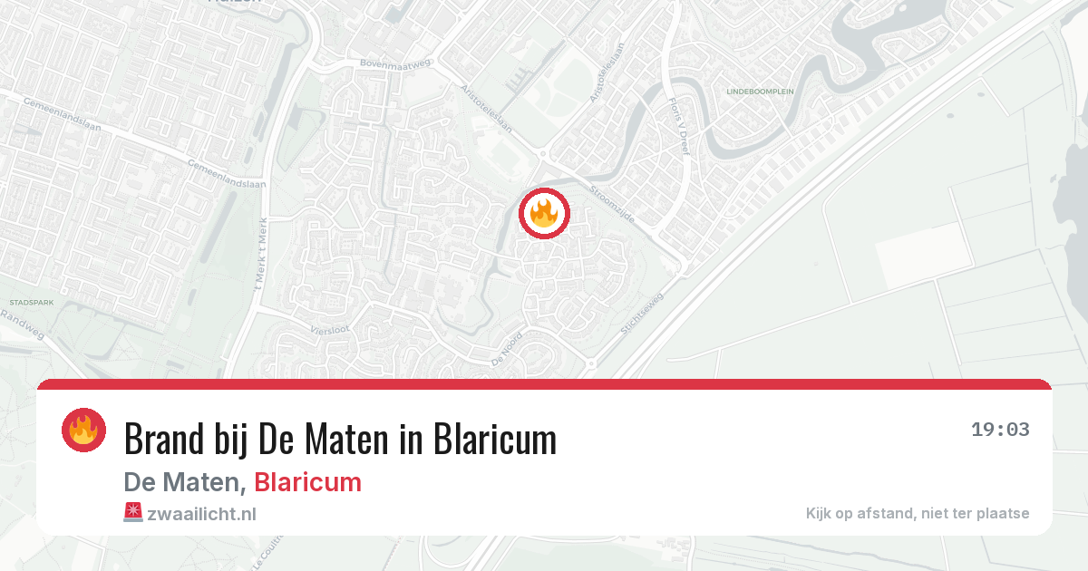 Brand bij De Maten in Blaricum — 13 aug 2026