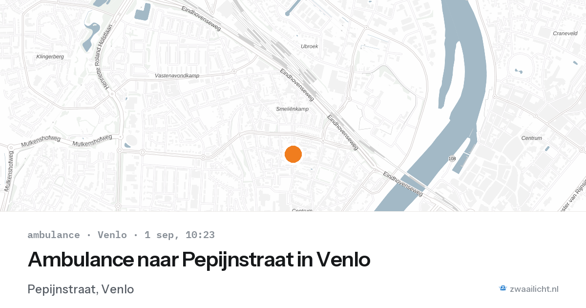 Ambulance naar Pepijnstraat in Venlo — 1 sep 2026