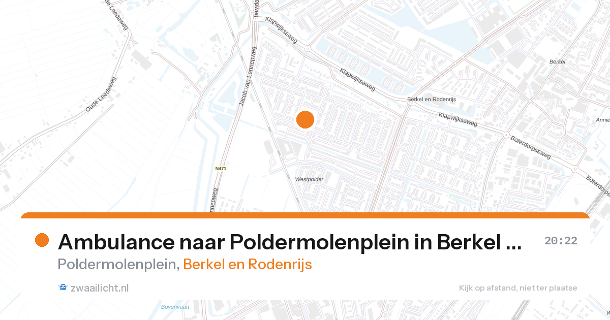 Ambulance naar Poldermolenplein in Berkel en Rodenrijs — 21 jun 2026