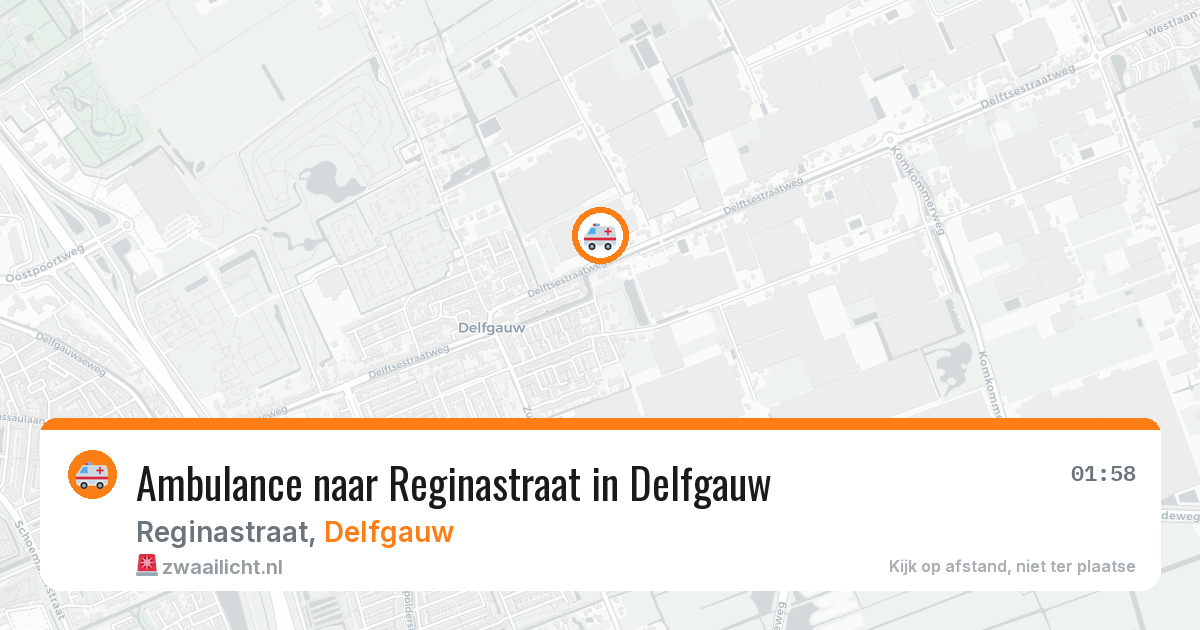 Ambulance naar Reginastraat in Delfgauw — 9 jul 2026