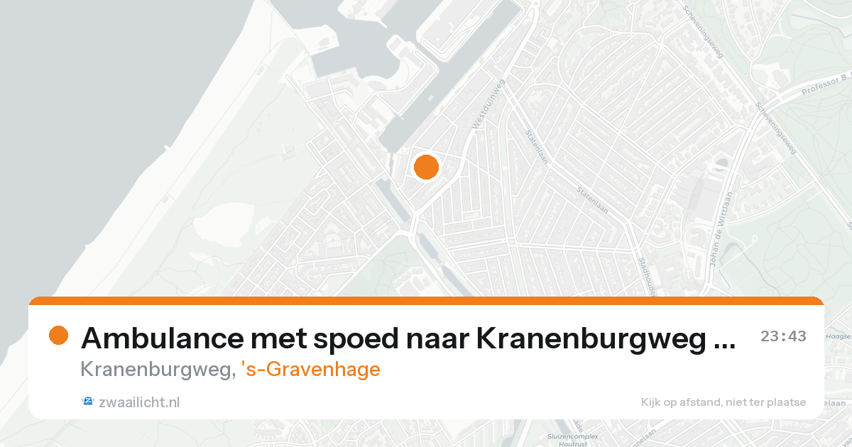 Ambulance met spoed naar Kranenburgweg in 's-Gravenhage — 24 aug 2026