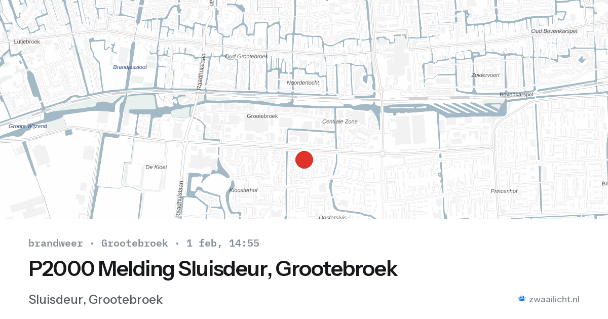 P2000 Melding Sluisdeur, Grootebroek — 1 feb 2026