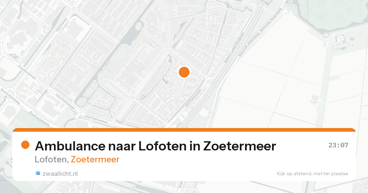 Ambulance naar Lofoten in Zoetermeer — 15 aug 2026