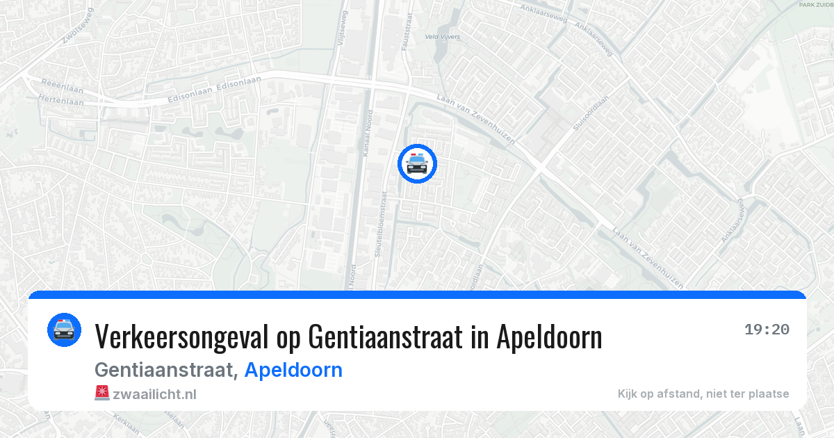 Verkeersongeval op Gentiaanstraat in Apeldoorn — 4 aug 2026