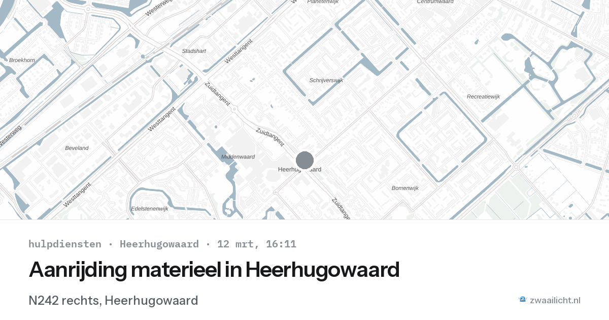 Aanrijding materieel in Heerhugowaard — 12 mrt 2026