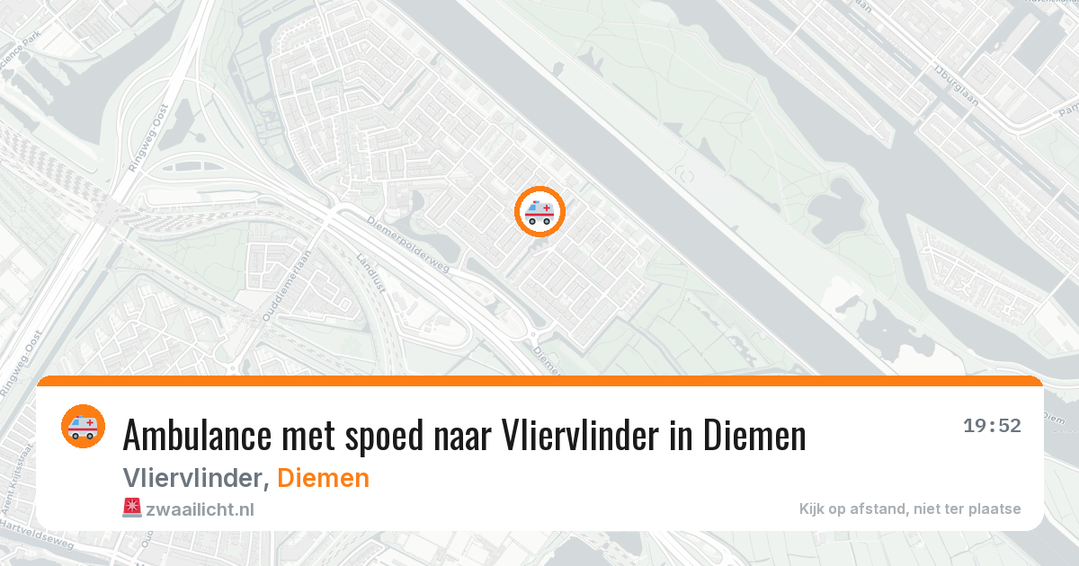 Ambulance met spoed naar Vliervlinder in Diemen — 24 jun 2026