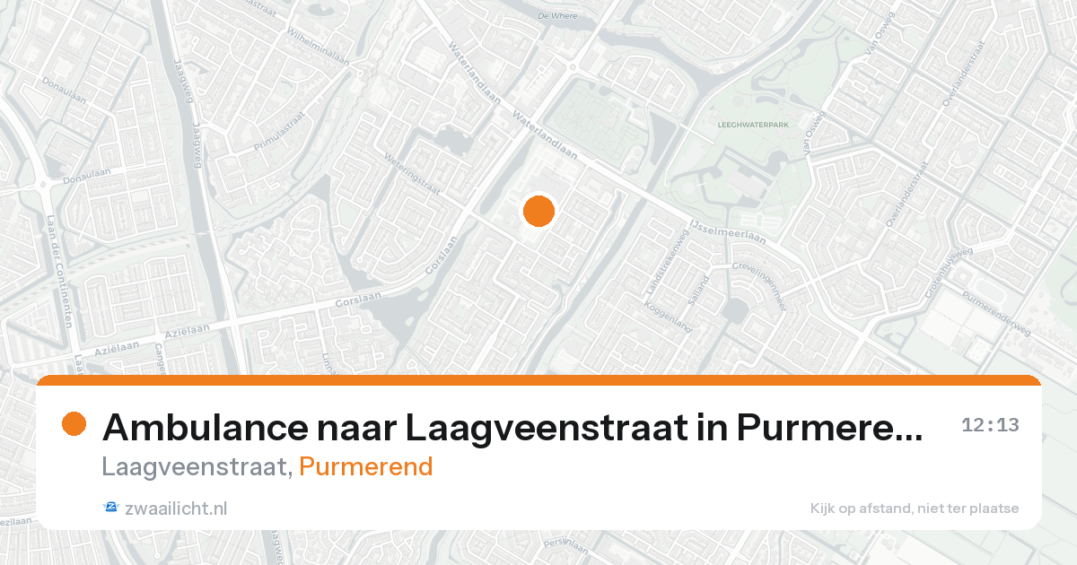 Ambulance naar Laagveenstraat in Purmerend — 17 aug 2026