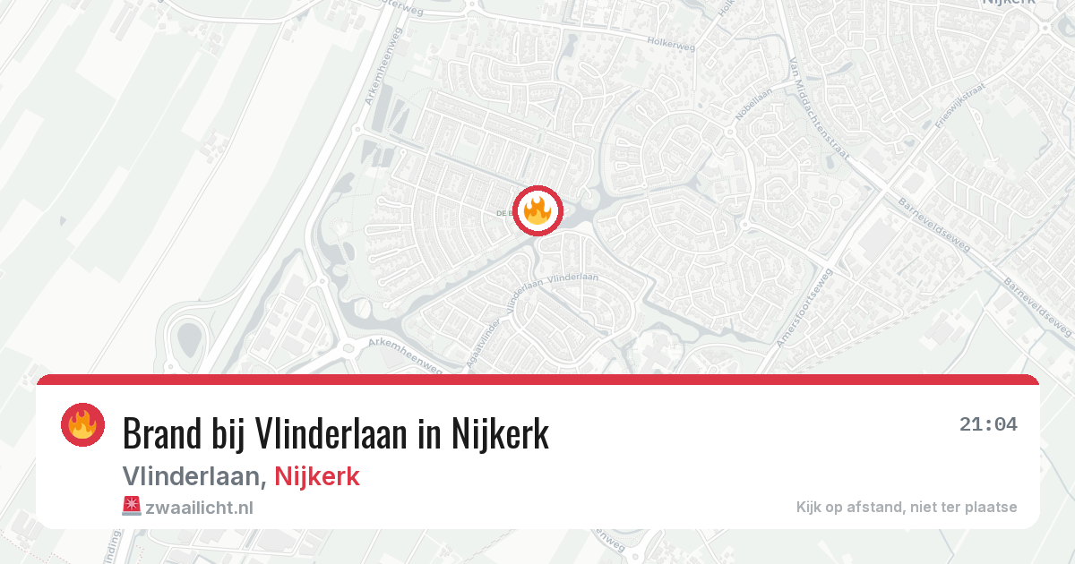 Brand bij Vlinderlaan in Nijkerk — 7 jul 2026