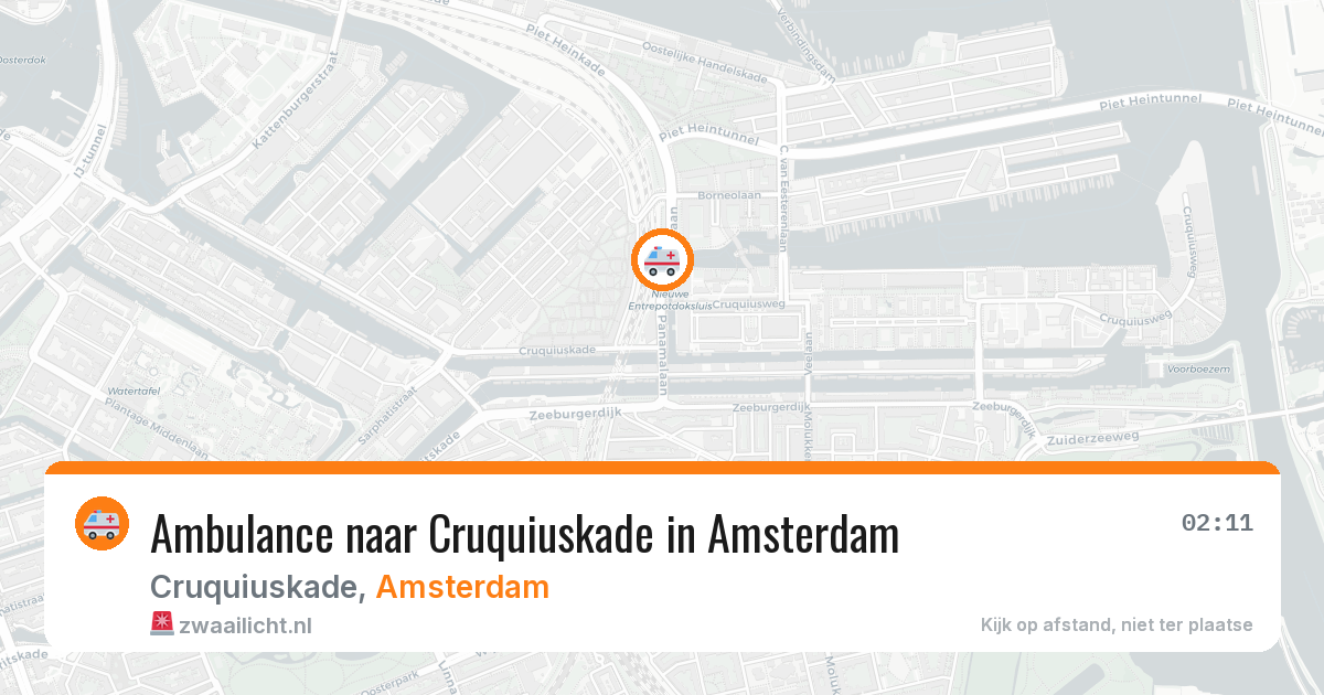 Ambulance naar Cruquiuskade in Amsterdam — 16 jun 2026