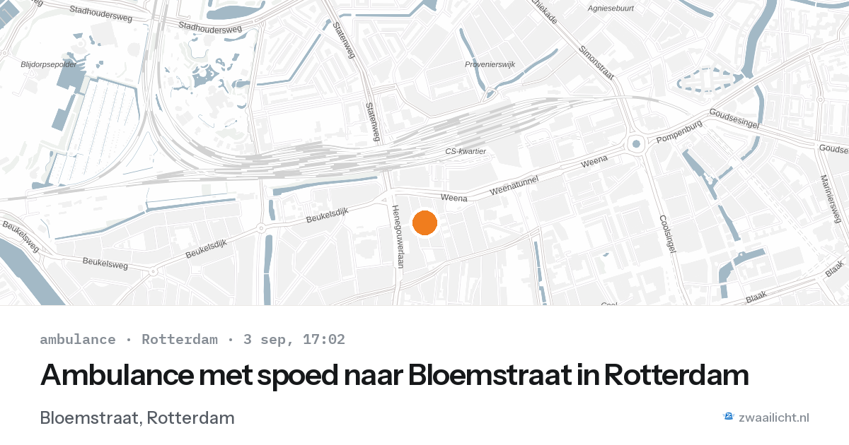 Ambulance met spoed naar Bloemstraat in Rotterdam — 3 sep 2026