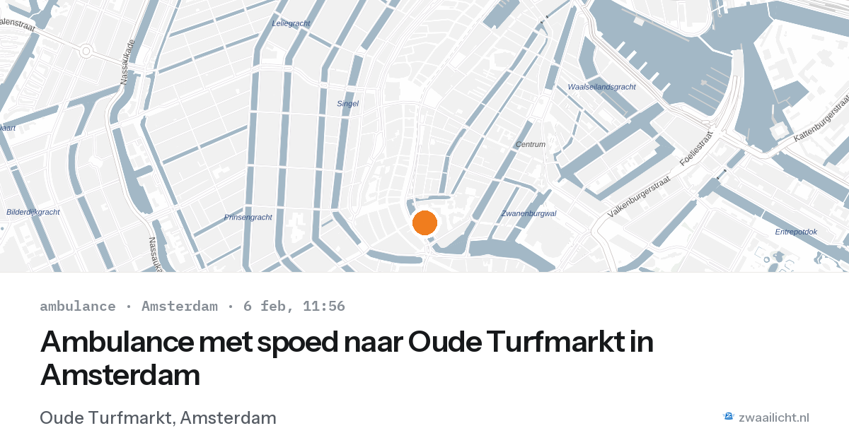 Ambulance met spoed naar Oude Turfmarkt in Amsterdam — 6 feb 2026