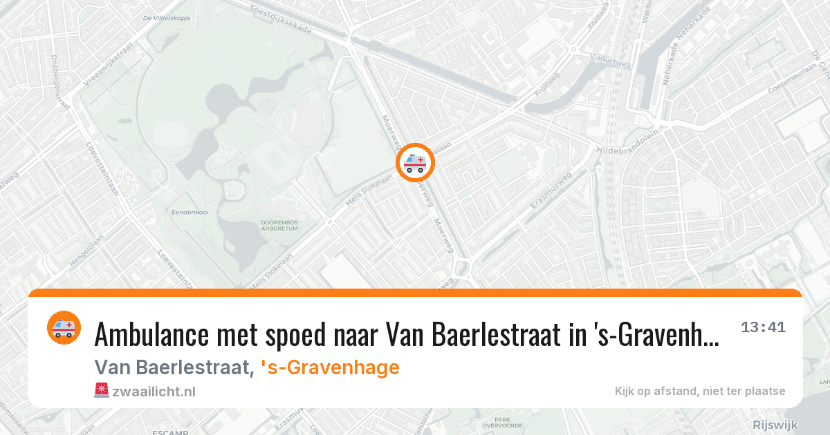 Ambulance met spoed naar Van Baerlestraat in 's-Gravenhage — 13 aug 2026