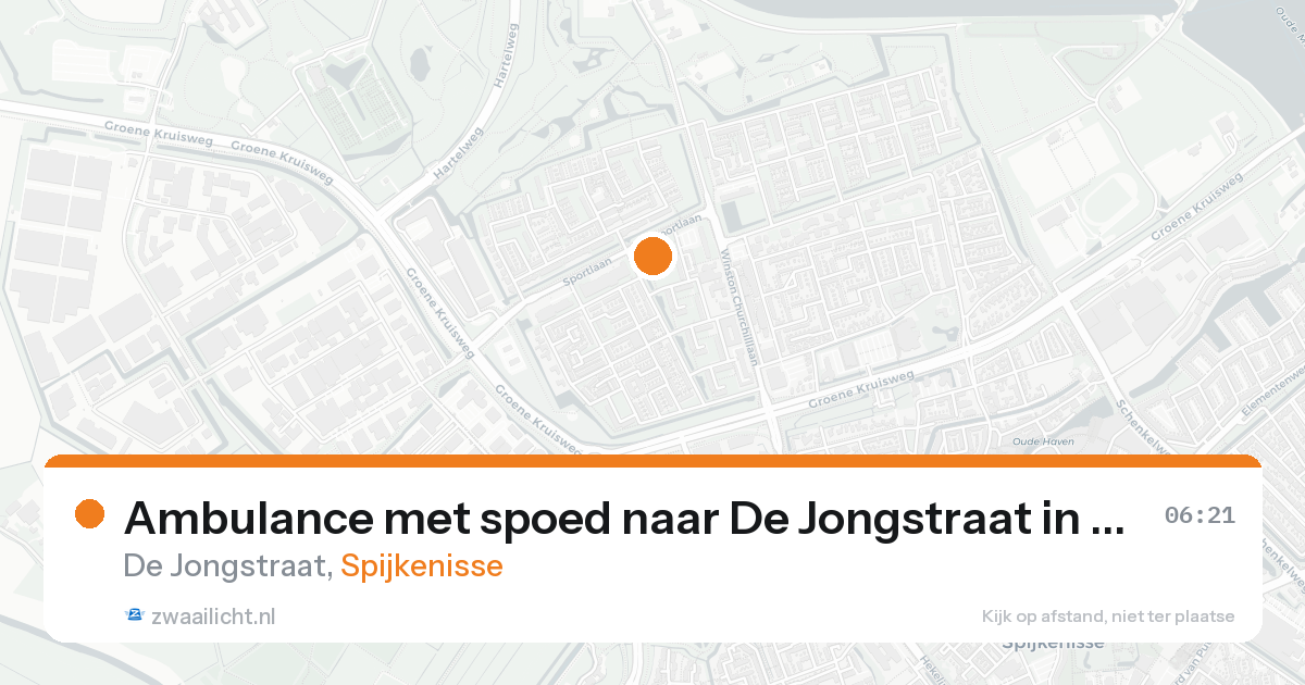 Ambulance met spoed naar De Jongstraat in Spijkenisse — 15 jul 2026