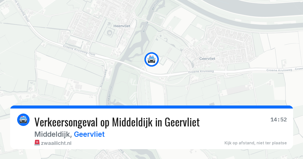Verkeersongeval op Middeldijk in Geervliet — 8 aug 2026