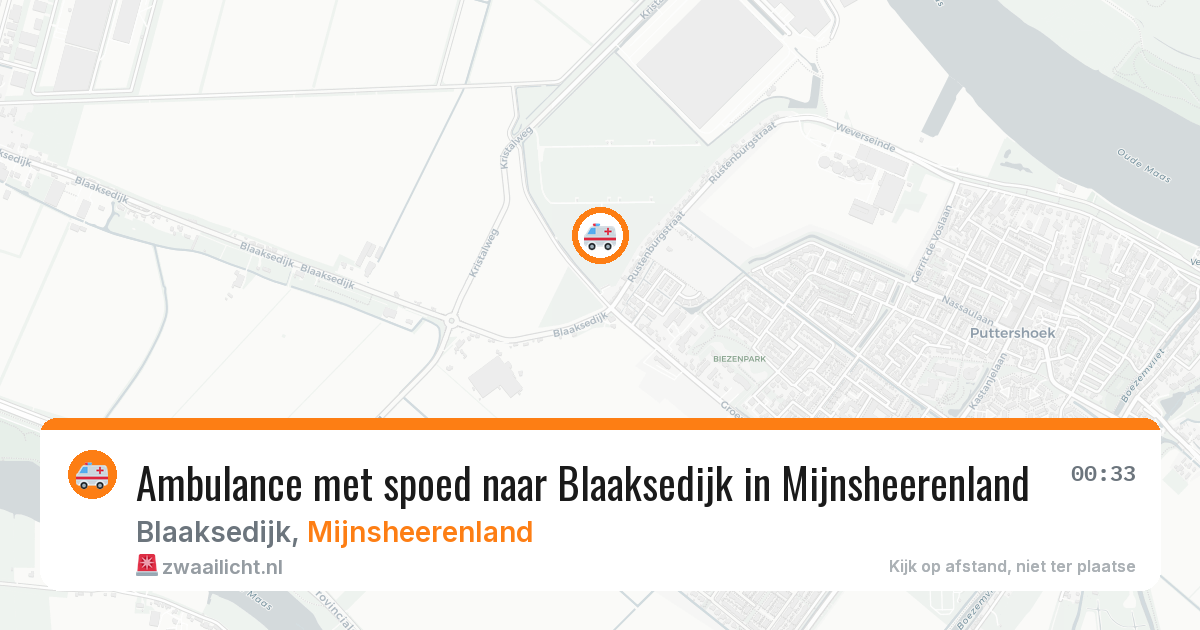 Ambulance met spoed naar Blaaksedijk in Mijnsheerenland — 19 jun 2026