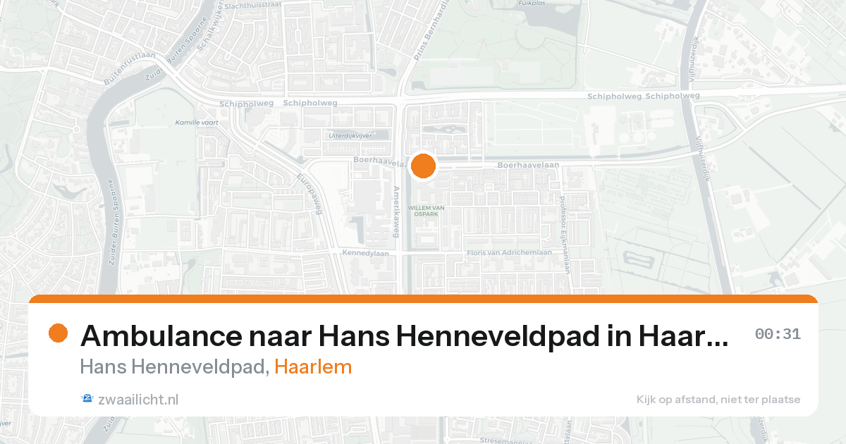 Ambulance naar Hans Henneveldpad in Haarlem — 17 aug 2026