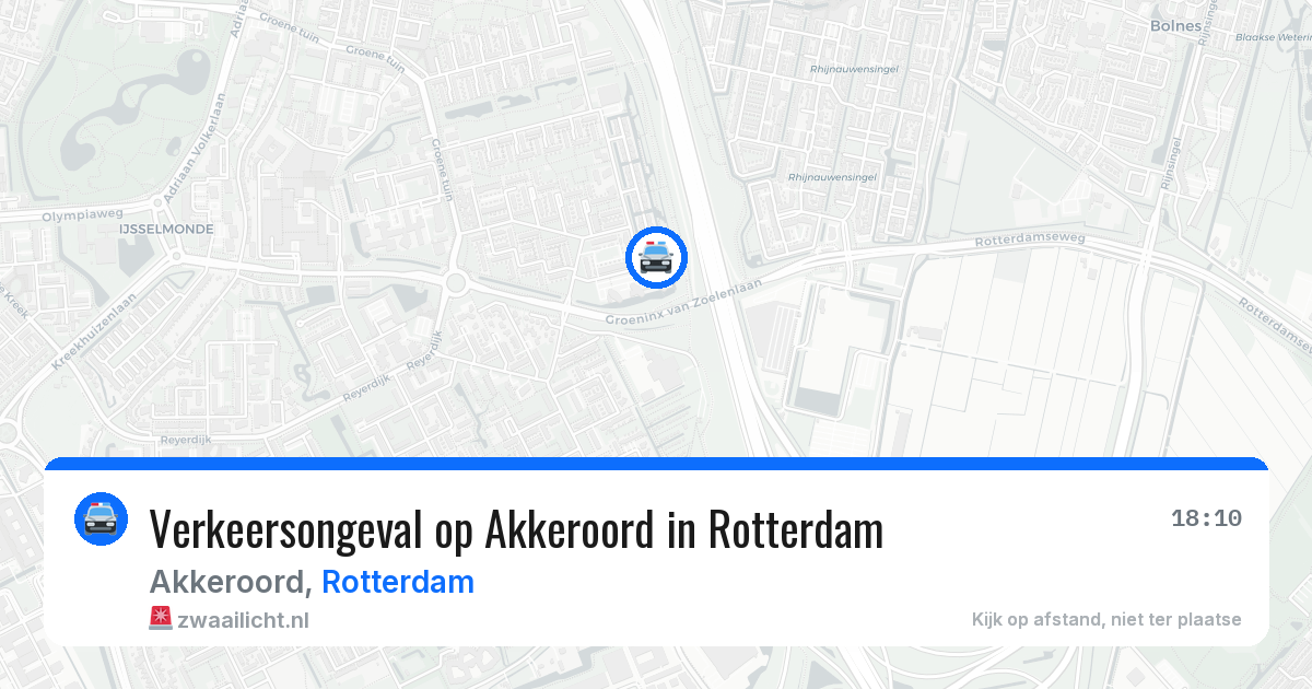 Verkeersongeval op Akkeroord in Rotterdam — 8 jul 2026