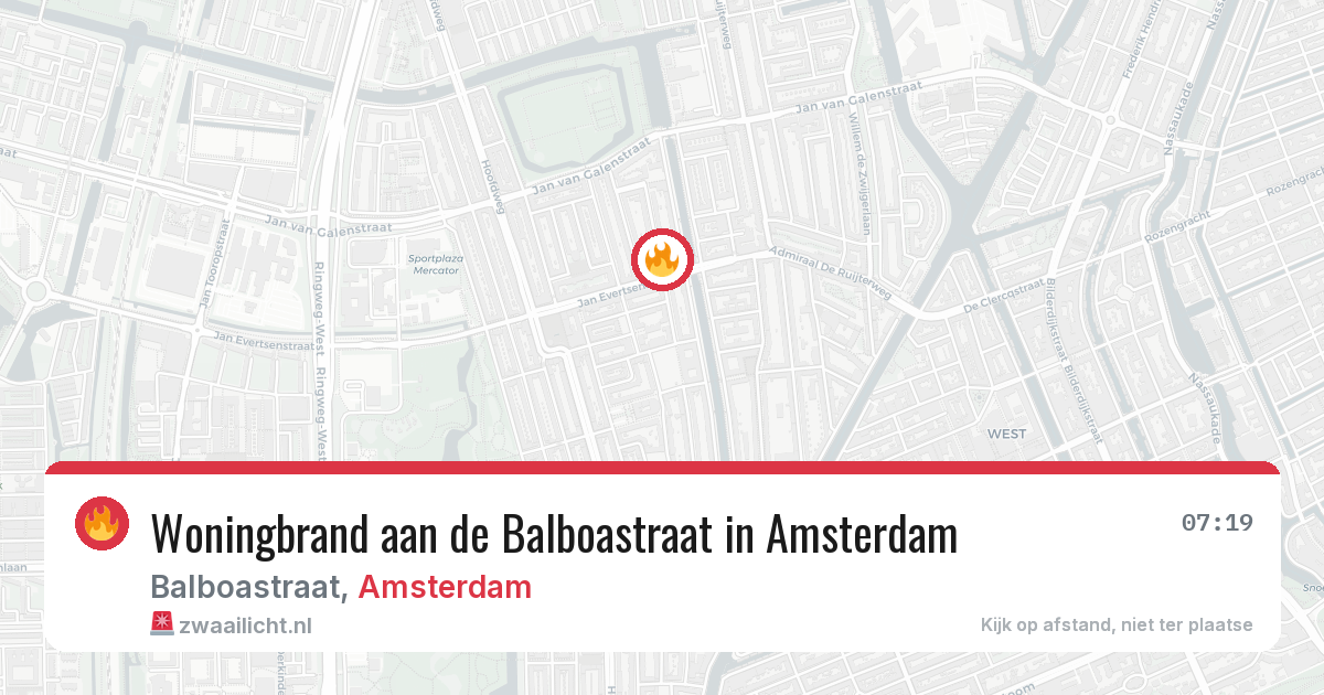 Woningbrand aan de Balboastraat in Amsterdam — 30 jul 2026