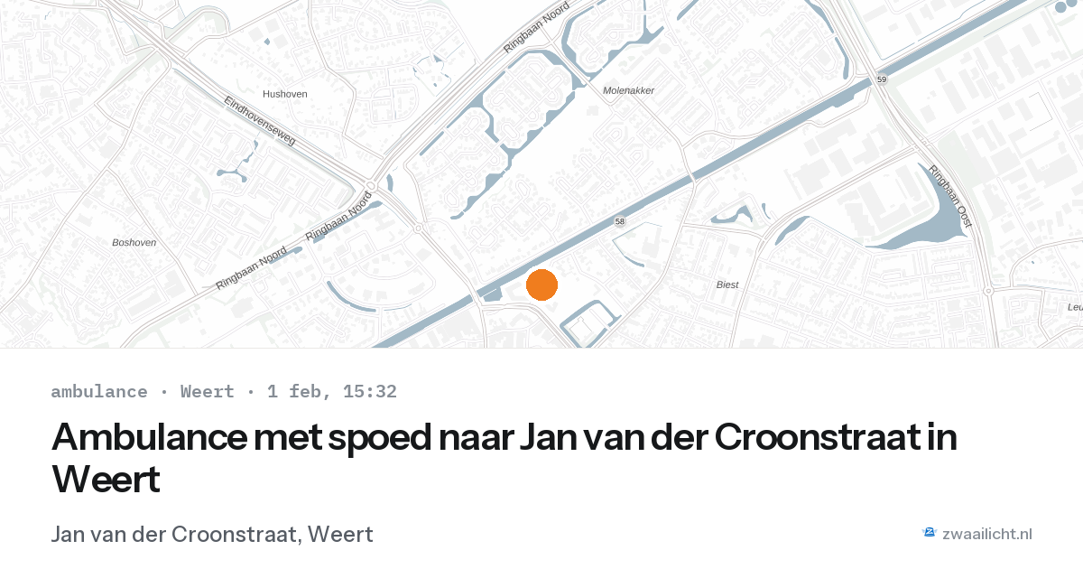 Ambulance met spoed naar Jan van der Croonstraat in Weert — 1 feb 2026