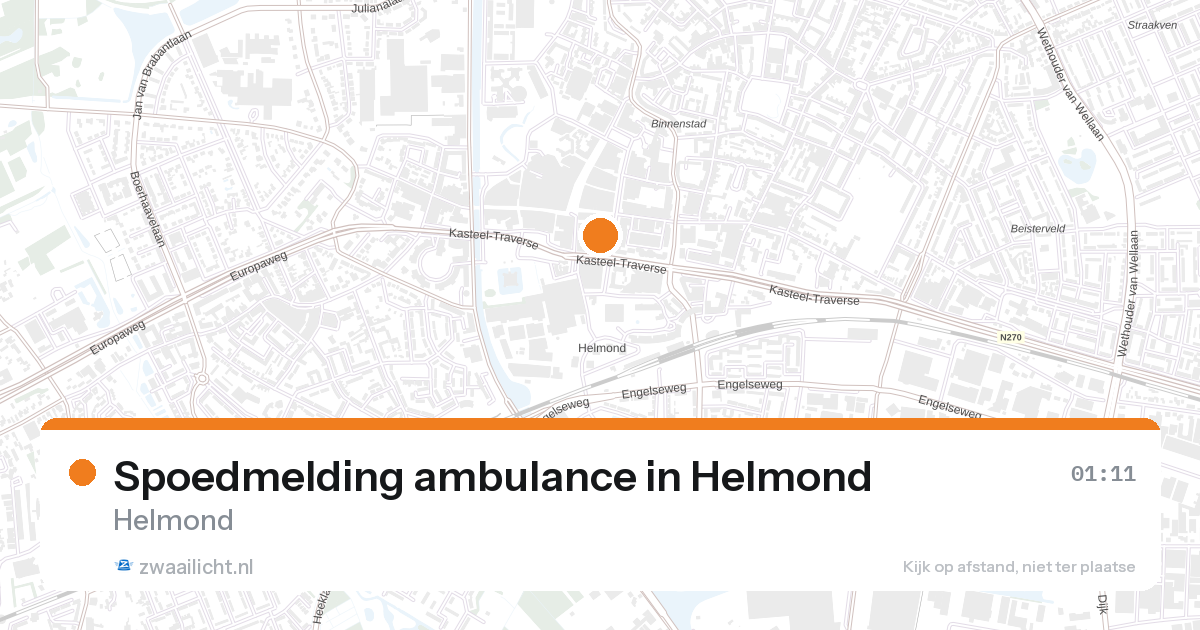 Spoedmelding ambulance in Helmond — 25 aug 2026