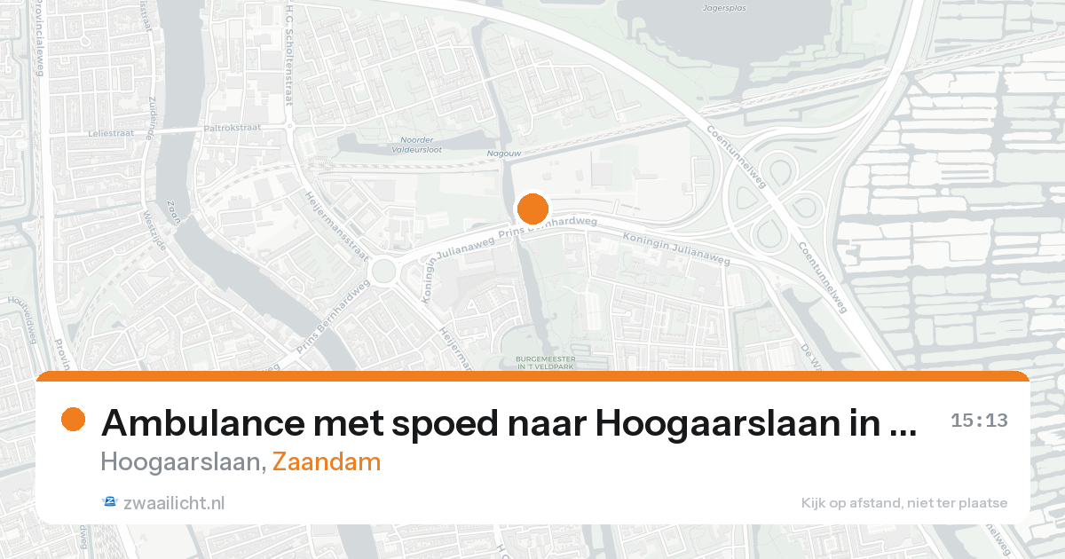 Ambulance met spoed naar Hoogaarslaan in Zaandam — 18 mei 2026