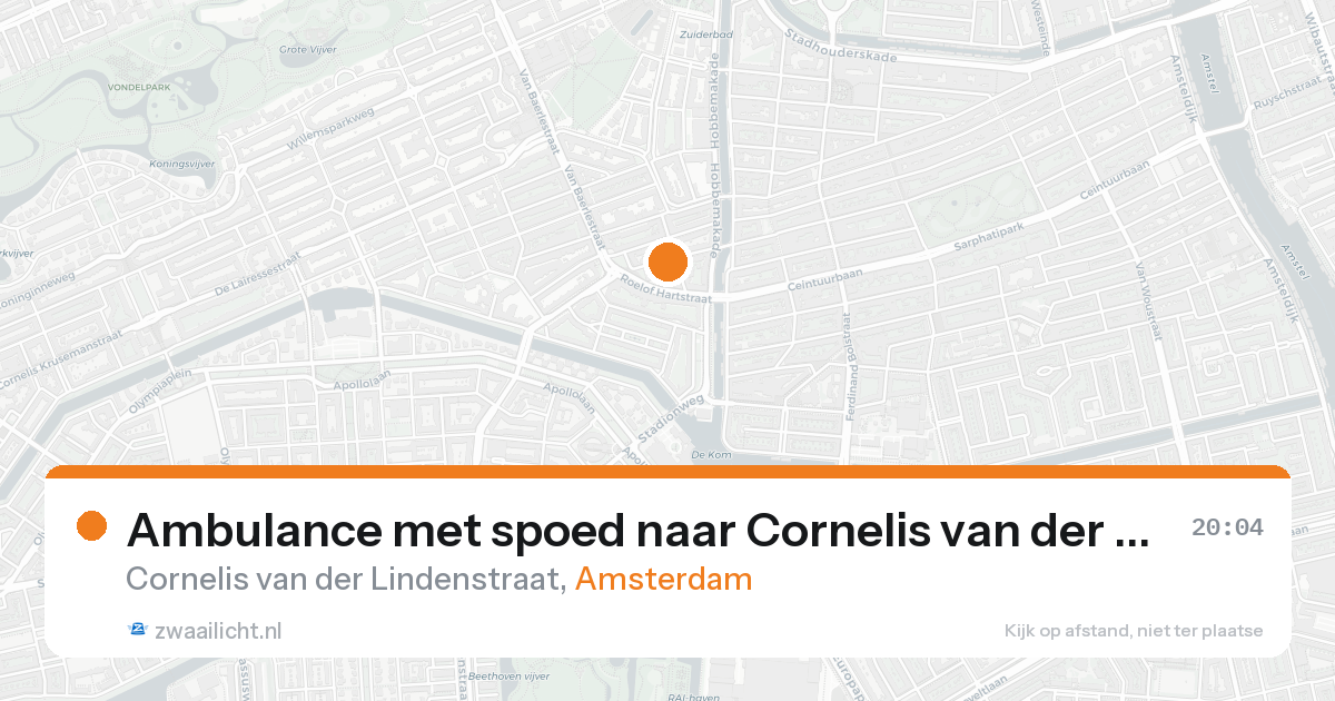 Ambulance met spoed naar Cornelis van der Lindenstraat in Amsterdam — 24 aug 2026