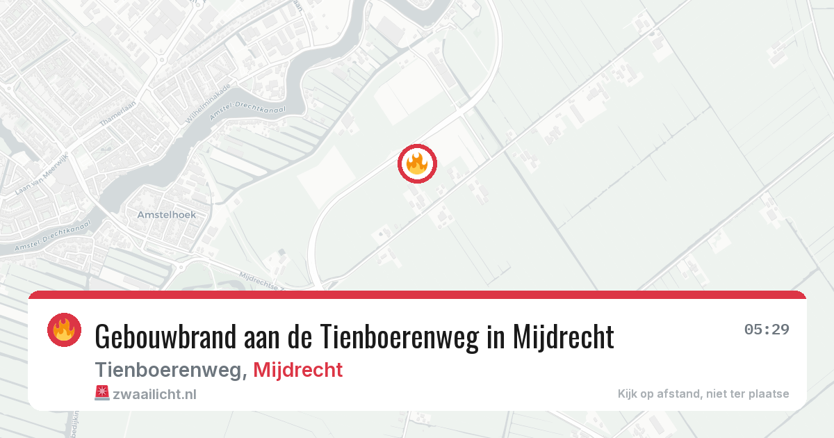 Gebouwbrand aan de Tienboerenweg in Mijdrecht — 4 mei 2026