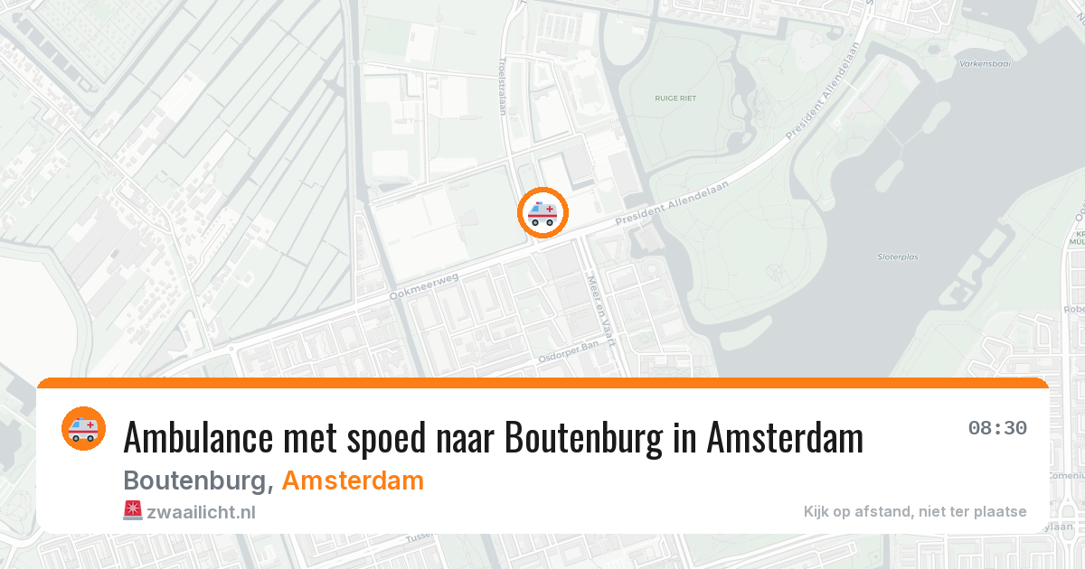 Ambulance met spoed naar Boutenburg in Amsterdam — 25 mrt 2026
