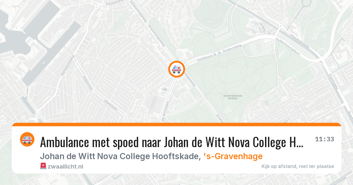 Ambulance met spoed naar Johan de Witt Nova College Hooftskade in 's-Gravenhage — 7 feb 2026