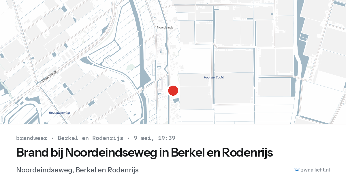 Brand bij Noordeindseweg in Berkel en Rodenrijs — 9 mei 2026