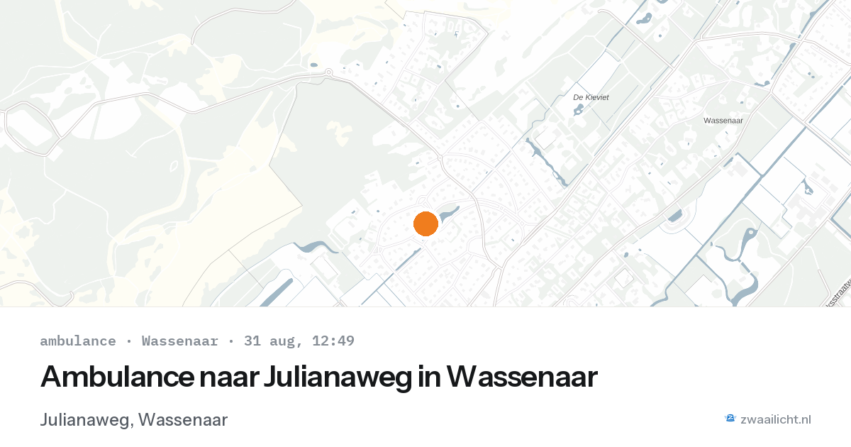 Ambulance naar Julianaweg in Wassenaar — 31 aug 2026