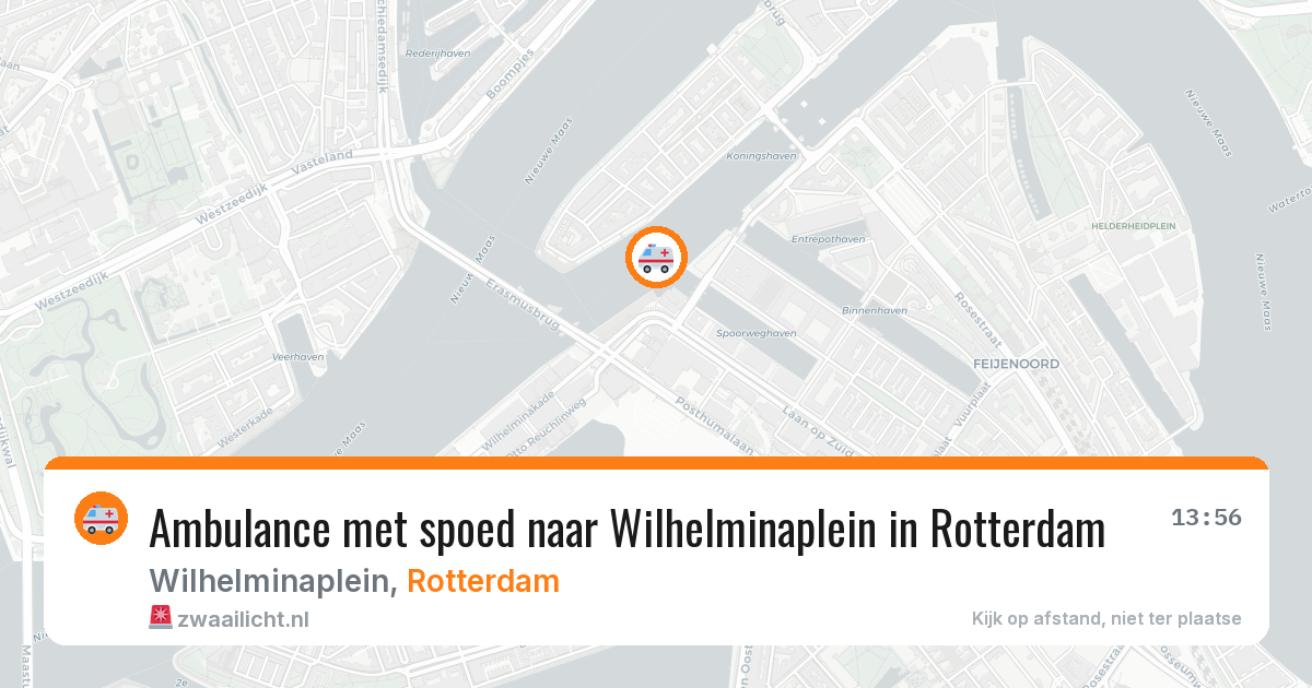 Ambulance met spoed naar Wilhelminaplein in Rotterdam — 11 aug 2026