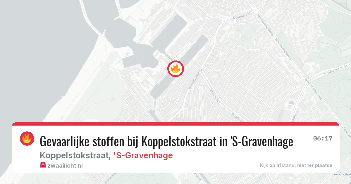 Gevaarlijke stoffen bij Koppelstokstraat in 'S-Gravenhage — 29 jun 2026