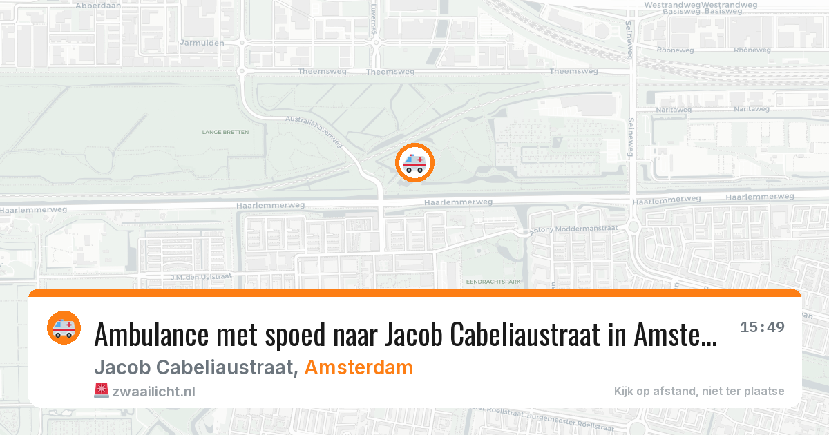 Ambulance met spoed naar Jacob Cabeliaustraat in Amsterdam — 5 jul 2026