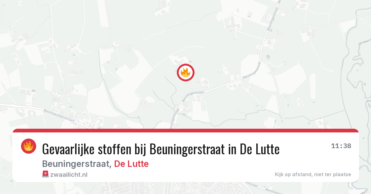 Gevaarlijke stoffen bij Beuningerstraat in De Lutte — 23 apr 2026