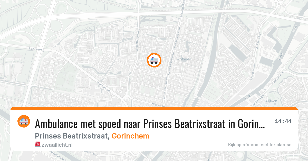 Ambulance met spoed naar Prinses Beatrixstraat in Gorinchem — 16 mei 2026