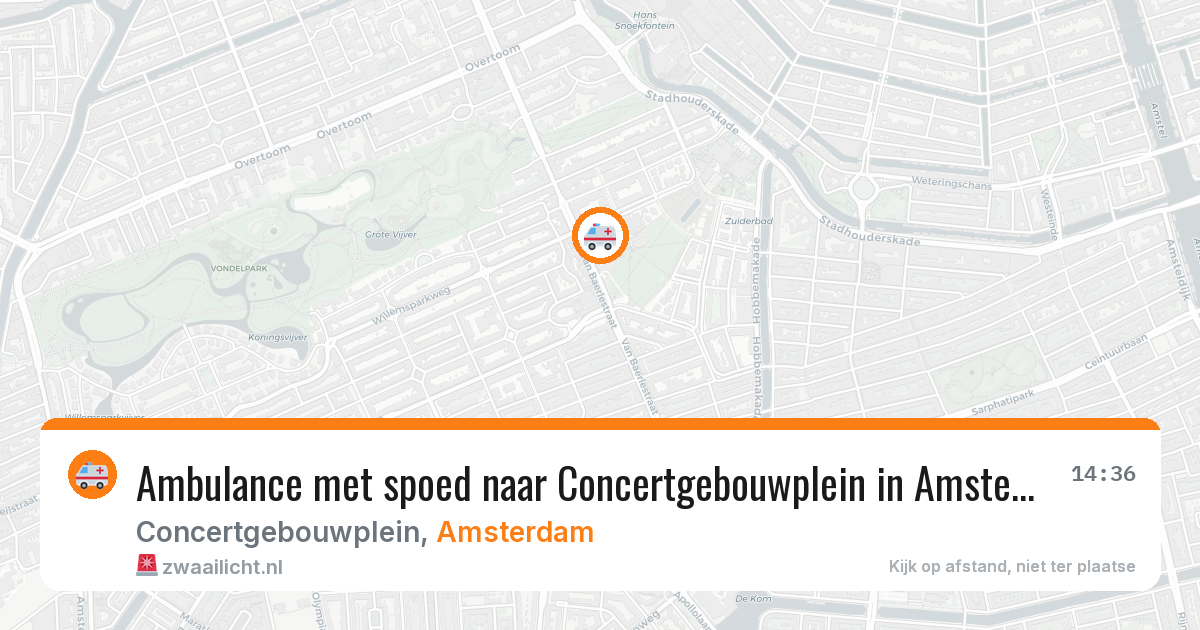 Ambulance met spoed naar Concertgebouwplein in Amsterdam — 25 apr 2026