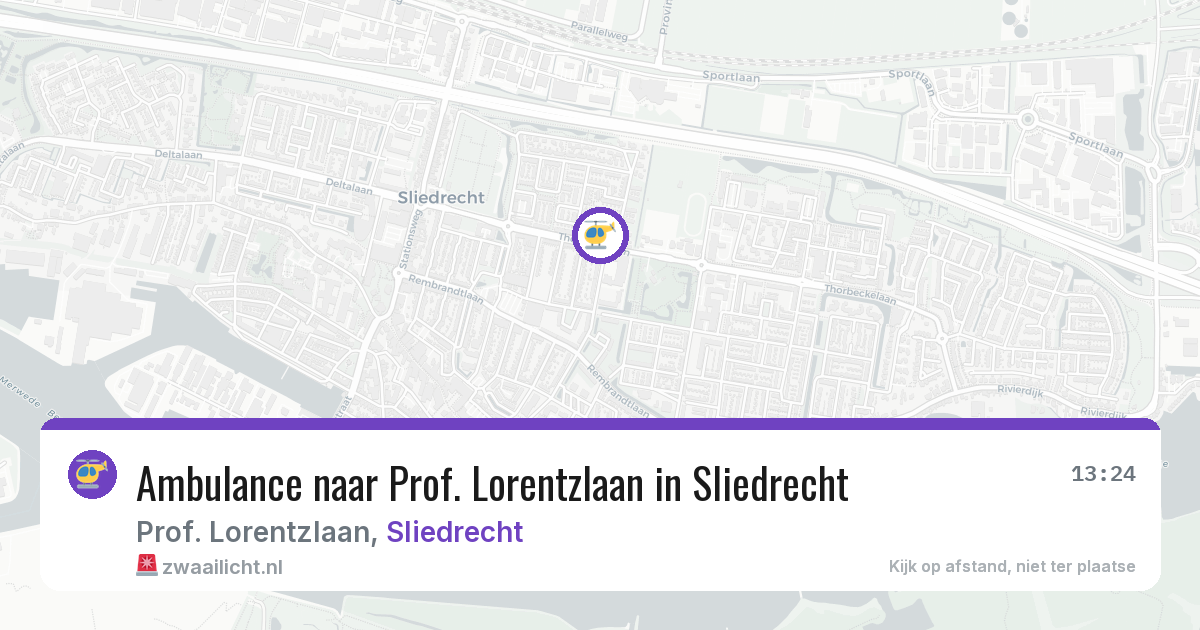 Ambulance naar Prof. Lorentzlaan in Sliedrecht — 11 aug 2026