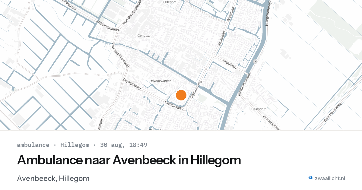 Ambulance naar Avenbeeck in Hillegom — 30 aug 2026