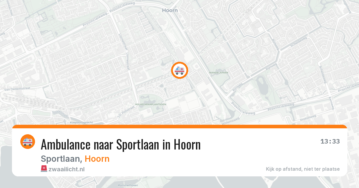 Ambulance naar Sportlaan in Hoorn — 22 mrt 2026